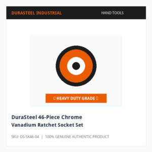 DuraSteel 46-Piece Chrome Vanadium Ratchet Socket Set