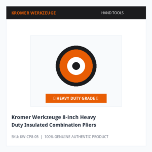 Kromer Werkzeuge 8-inch Heavy Duty Insulated Combination Pliers
